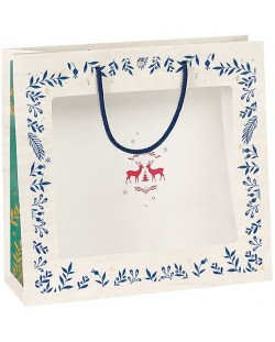 Τσάντα δώρου Giftpack Bonnes Fêtes - Ελαφάκια , 35 cm