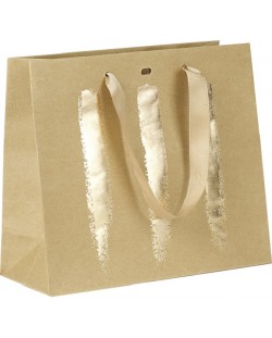 Τσάντα δώρου Giftpack - 25 х 10 х 22 cm, κραφτ και χρυσός