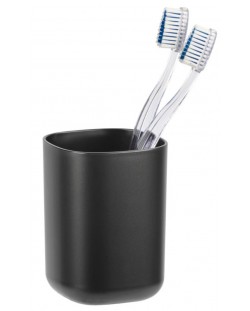Θήκη για οδοντόβουρτσα Wenko - Davos, 7.7 х 10.5 cm, μαύρο ματ