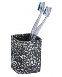 Θήκη για οδοντόβουρτσα Wenko - Terrazzo, 8 х 10.5 х 8 cm, μαύρο