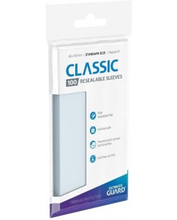 Προστατευτικά καρτών  Ultimate Guard Classic Sleeves Resealable - Standard Size, Transparent (100 τμχ.)