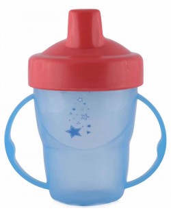 Преходна чаша с дръжки и твърд накрайник Lorelli Baby Care - 210 ml, Μπλε