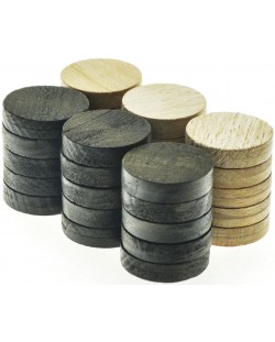 Πούλια για τάβλι Manopoulos - Wooden Checkers, дървени, 20 mm