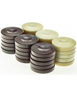 Πούλια για τάβλι Manopoulos - Pearl Checkers, акрилни, 36 mm