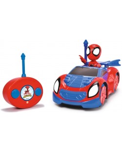 Τηλεκατευθυνόμενο αυτοκίνητο Jada toys Disney - Convertible Roadster με φιγούρα Spidey, 1:24