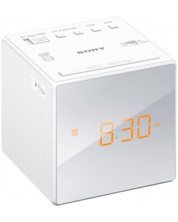 Ηχείο ραδιοφώνου με ρολόι Sony - ICF-C1, λευκό