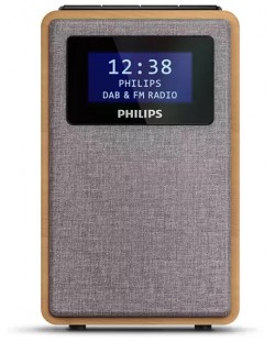 Ραδιοφωνικό ηχείο με ρολόι Philips - TAR5005/10, καφέ