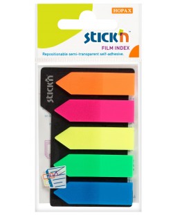 Αυτοκόλλητα ευρετήρια Stick'n - σε σχήμα βέλους, 42 x 12 mm, 5 χρώματα, 125 τεμάχια