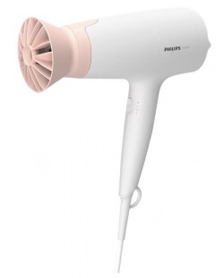 Πιστολάκι μαλλιών  Philips - BHD300/00, 1600W, 3 ταχύτητες ,λευκό/ροζ