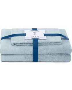 Σετ 3 πετσέτες AmeliaHome - Flos, γαλάζιο
