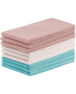 Σετ 9 πετσέτες κουζίνας AmeliaHome - Letyy, 50 x 70 cm, ροζ/λευκό/μπλε