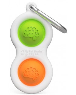 Αισθησιακό παιχνίδι - μπρελόκ Tomy Fat Brain Toys - Simple Dimple,πορτοκαλί/πράσινο 
