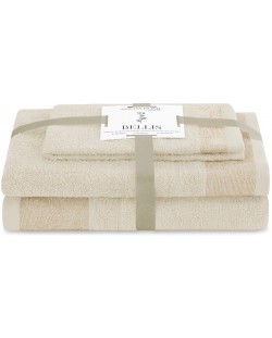 Σετ 3 πετσέτες AmeliaHome - Bellis, μπεζ