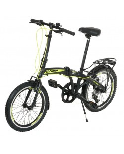 Πτυσσόμενο ποδήλατο κήπου CAMP - Q10, 20", μαύρο/κίτρινο