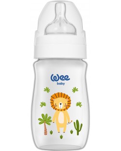 Μπιμπερό με φαρδύ στόμιο   Wee Baby - Safari, PP, 250 ml, λιοντάρι