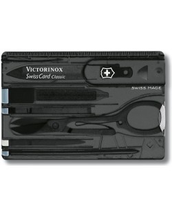 Ελβετικό σουγιά τσέπης Victorinox - SwissCard, 10 λειτουργιών, μαύρο