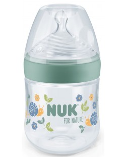 Μπουκάλι με θηλή σιλικόνης NUK for Nature - 150 ml,μέγεθος S, πράσινο