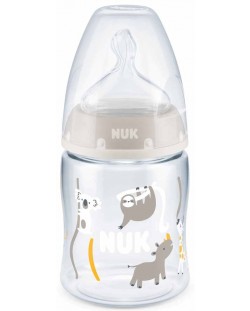 Μπιμπερό με θηλή σιλικόνης Nuk First Choice - Έλεγχος θερμοκρασίας, ΡΡ, 150 ml, Ζώα