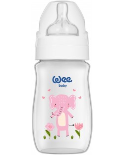 Μπιμπερό με φαρδύ στόμιο  Wee Baby - Safari, PP, 250 ml, ελέφαντας