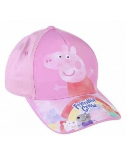 Καπέλο Jockey Cerda - Peppa Pig, 51 εκ., 4+, ανοιχτό ροζ