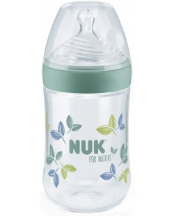 Μπουκάλι με θηλή σιλικόνης NUK for Nature -260 ml,μέγεθος Μ, πράσινο