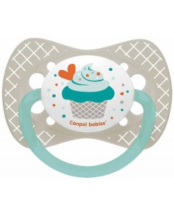 Πιπίλα σιλικόνης Canpol -Cupcake,6 -18 μηνών, γκρι