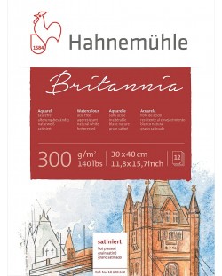 Βιβλίο σκίτσων Hahnemuhle Britania - 30 x 40 cm,χαρτί θερμής πίεσης, 12 φύλλα