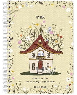 Βιβλίο σκίτσων Drasca Happy Tea Time - Tea house, A5, 60 φύλλα