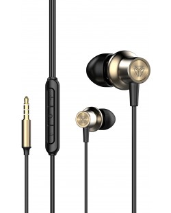 Ακουστικά με μικρόφωνο Yenkee - 405GD Hi, χρυσαφί