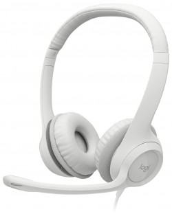 Ακουστικά με μικρόφωνο Logitech - H390, λευκό
