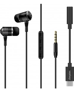 Ακουστικά με μικρόφωνο Energizer - UIC30BK, μαύρα 