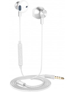 Ακουστικά με μικρόφωνο Yenkee - 305WE, ασημί