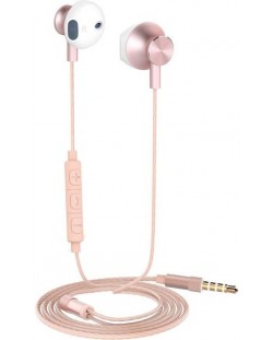 Ακουστικά με μικρόφωνο Yenkee - 305PK, ροζ