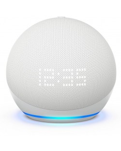 Smart ηχείο Amazon - Echo Dot 5, με ρολόι, λευκό