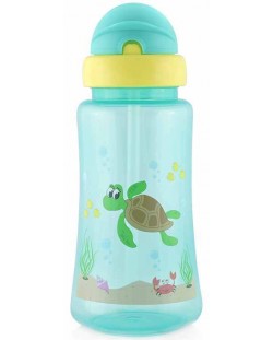 Αθλητικό μπουκάλι με καλαμάκι Lorelli Baby Care - 330 ml, Πράσινο