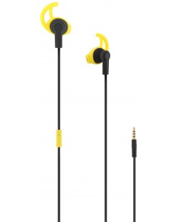 Σπορ ακουστικά με μικρόφωνο TNB - Sport Running, κίτρινα/μαύρα