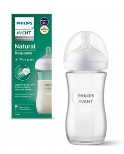 Μπιμπερό  Philips Avent - Natural Response 3.0,με θηλή 1 μηνών +,240 ml