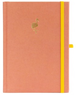 Σημειωματάριο με λινά καλύμματα Blopo - The Flamingo, διακεκομμένες σελίδες