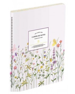 Тефтер Victoria's Journals Florals - Ανοιχτό μωβ, Κάλυμμα πλαστικοποιημένο, με γραμμές, 48 φύλλα, B5