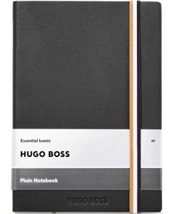 Σημειωματάριο Hugo Boss Iconic - A5, με λευκά φύλλα, μαύρο