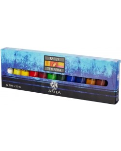 Χρώματα τέμπερας Astra - 12 χρώματα, 20 ml