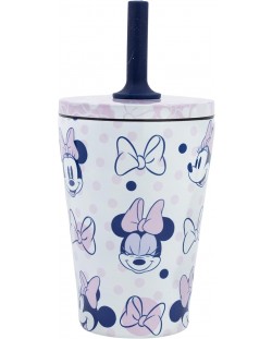 Θερμικό κύπελλο με καλαμάκι Stor Minnie Mouse - Awesome Faces, 360 ml