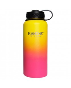 Θερμός Kanche - ταξιδεύετε μαζί μου, κίτρινο και ροζ, 960 ml