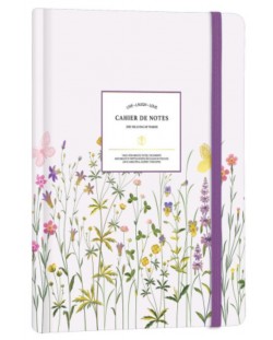 Σημειωματάριο Victoria's Journals Florals - Ανοιχτό μωβ, σκληρό εξώφυλλο, διακεκομμένες σελίδες, A5