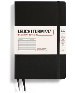 Σημειωματάριο Leuchtturm1917  Paperback - B6+, μαύρο, σελίδες με γραμμές, σκληρό εξώφυλλο