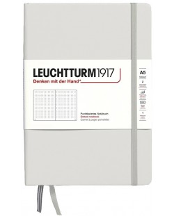 Σημειωματάριο Leuchtturm1917 Natural Colors - A5, γκρι, διακεκομμένες σελίδες, σκληρό εξώφυλλο