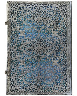 Σημειωματάριο Paperblanks Silver Filigree - Maya Blue, Grande, 120 φύλλα