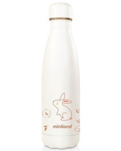 Θερμικό μπουκάλι με μαλακό κάλυμμα  Miniland - Natur, Λαγουδάκι,500 ml