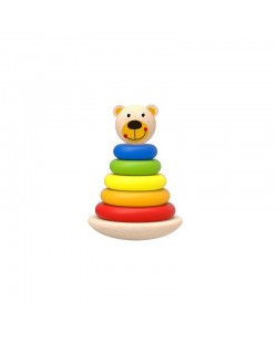 Ξύλινα βρεφικά δαχτυλίδια Tooky Toy - Bear