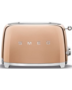 Τοστιέρα Smeg - TSF01RGEU 50's Style, 950W, 6 επίπεδα ,ροζ/χρυσό